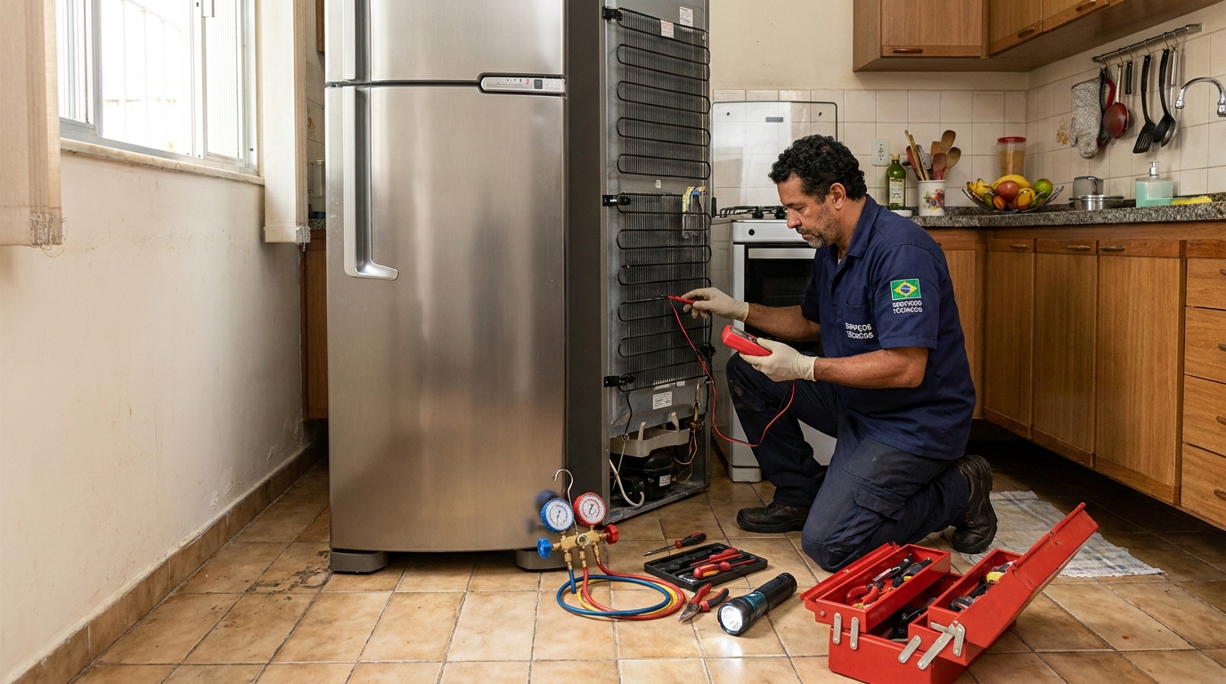 Técnico de conserto de eletrodomésticos em atendimento em Londrina‑PR